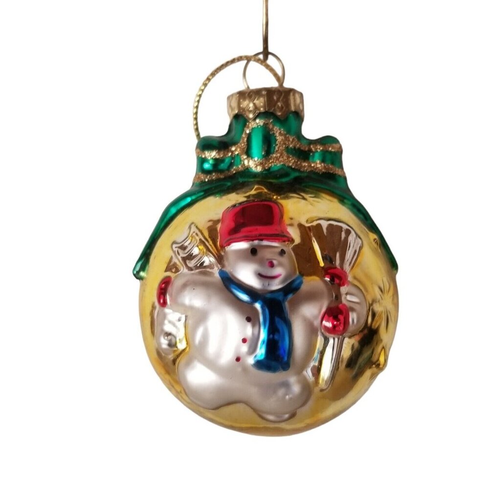 Christmas Ornament Hand Blown Glass Snowman Thomas Pacconi Classics 2003